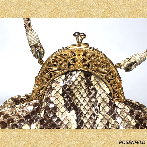 Rosenfeld Python Snakeskin Repoussé Evening Bag - Picture 4 of 8